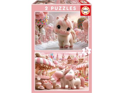 puzzle sladci jednorozci 2x48 dilku